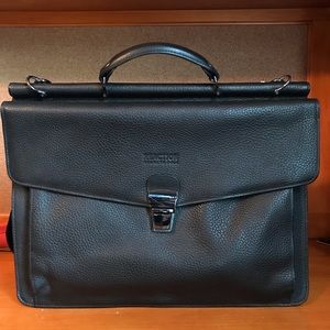 Kenneth Cole Black Leather Briefcase/Bag - Never Used!